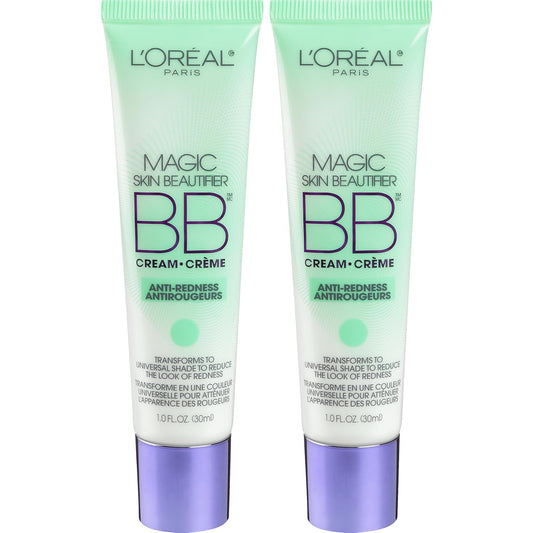 L'Oréal Paris BB Cream - Magic Skin Beautifier Tinted Moisturizer for Anti-Redness | 1 fl oz, 2 Count