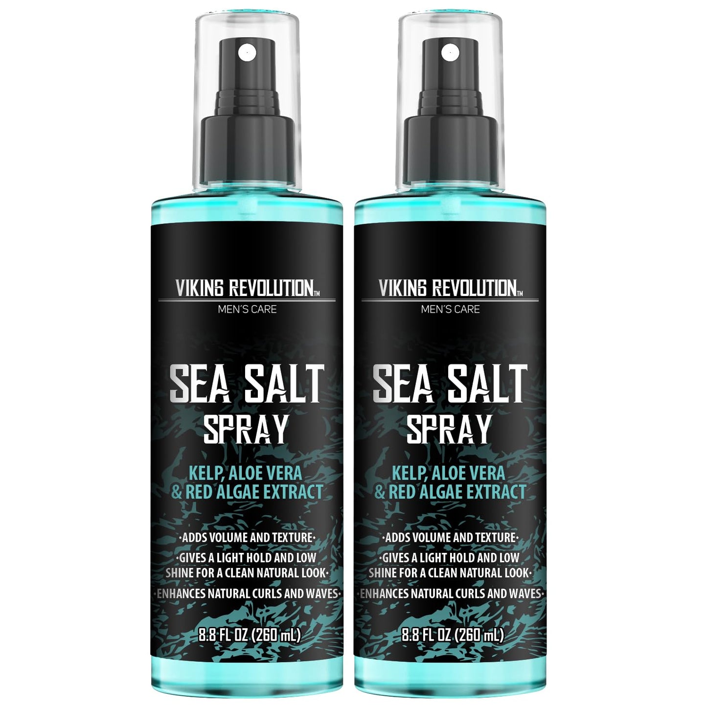 Viking Revolution Sea Salt Spray for Men - Texturizing Hair Spray with Kelp & Aloe Vera | 2-Pack for Beachy Volume
