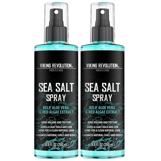 Viking Revolution Sea Salt Spray for Men - Texturizing Hair Spray with Kelp & Aloe Vera | 2-Pack for Beachy Volume
