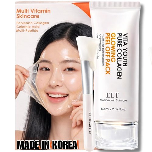 ELT Collagen Peel Off Face Mask - Hydrating & Firming Korean Facial Mask with 5 Collagens | 60 ml