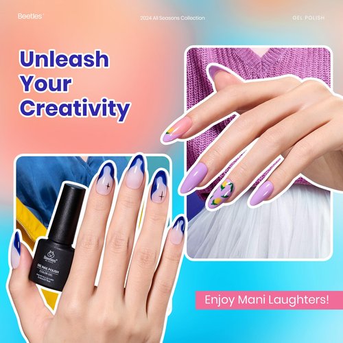 Beetles Gel Nail Polish Set - 23pcs Gel Polish Set Summer Colors, 20 Colors Pink Green Blue Uv Gel Polish with Base Top Coat, All Season Manicure Tools for Beginners Nail Art Home