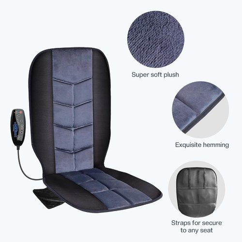 CILI Massage Chair Pad - Back Massager with Heat & 10 Vibration Motors | Ideal for Home & Office Use