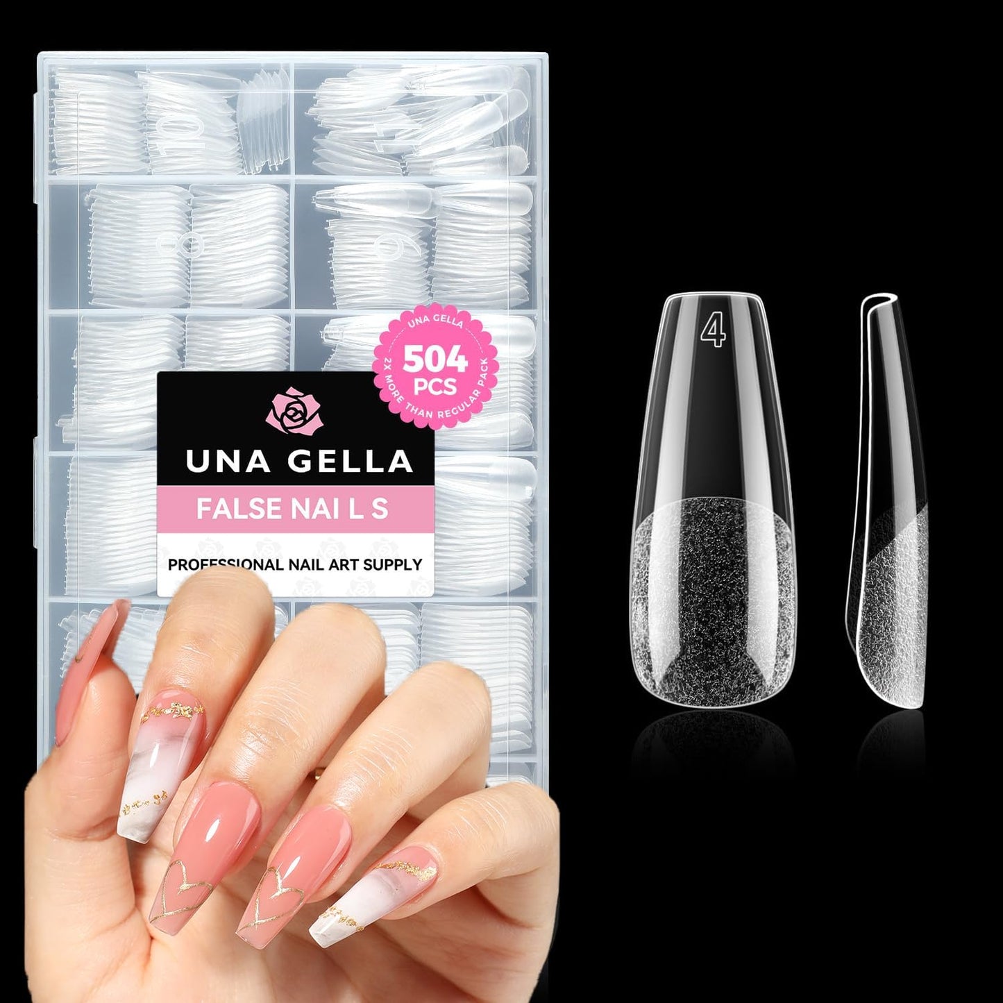 UNA GELLA Gel Nail Glue, Solid Nails Gl ue Gel 40g Lamp Curing Needed Soak Off G LUE Strong Nail G LUE G el for Acrylic Fake Nails Tips Extension Press On Nails for Gelly Tips