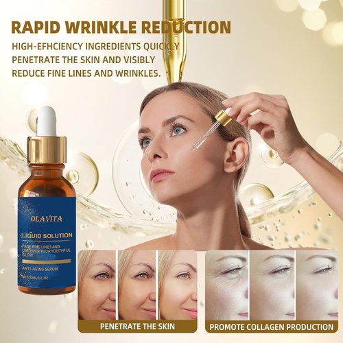 OLAVITA Anti-Aging Serum - Vitamin C, Retinol & Aloe Formula for Fine Lines & Uneven Texture | 2 Pack