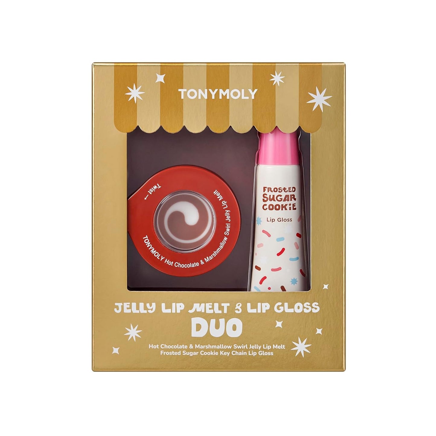 TONYMOLY Jelly Lip Melt Duo - Hydrating Lip Balm & Gloss Set with Holiday Flavors | Perfect Stocking Stuffer