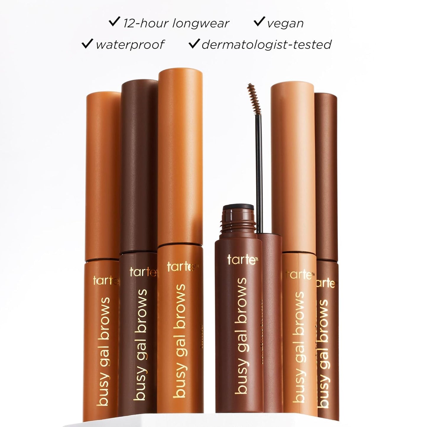 Tarte Busy Gal Tinted Brow Gel - 3-in-1 Waterproof Formula to Shape, Nourish & Set Brows | Vegan & Cruelty-Free