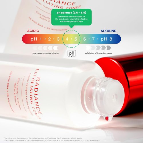 Koji White Exfoliating Toner - Hydrating 5% PHA BHA Formula with Niacinamide & Kojic Acid | 5.07 Fl Oz