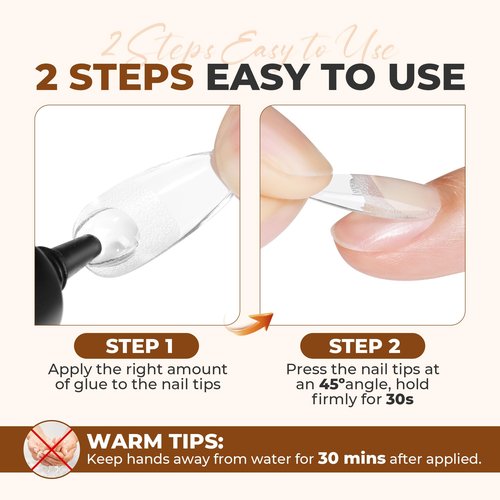 UNA GELLA Super Strong Nail Glue: 2Pcs*10ml Semi Solid Nail Glue for Press Ons No Lamp Needed 10s Quick Drying Solid Nail G lue Gel Upgraded for Acrylic Fake Nails Extension Long Lasting