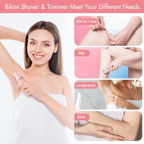 AIBRIT PRO Electric Bikini Trimmer - 2-in-1 Painless Hair Removal Razor for Women | Waterproof & Portable