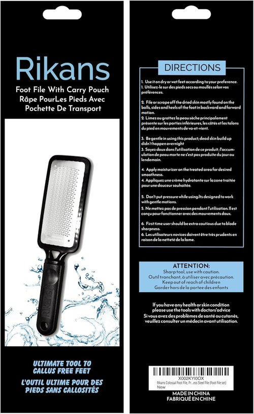 Rikans Colossal Foot File - Professional Callus Remover & Pedicure Tool | High-Grade Stainless Steel