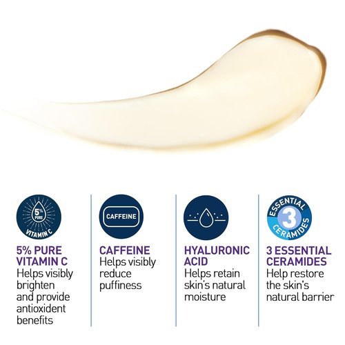 CeraVe Vitamin C Eye Cream - Brightening Formula with Hyaluronic Acid & Caffeine | 0.5 Fl. Oz