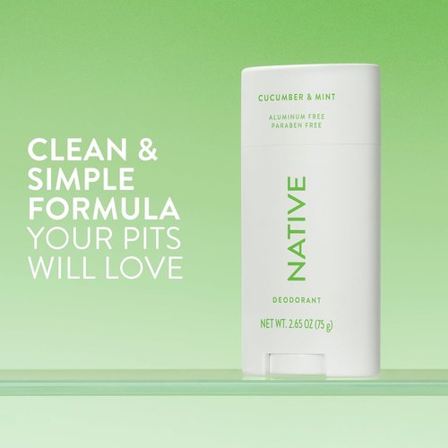 Native Deodorant - Aluminum Free Cucumber & Mint | 72-Hour Odor Control for Men & Women - 2.65oz