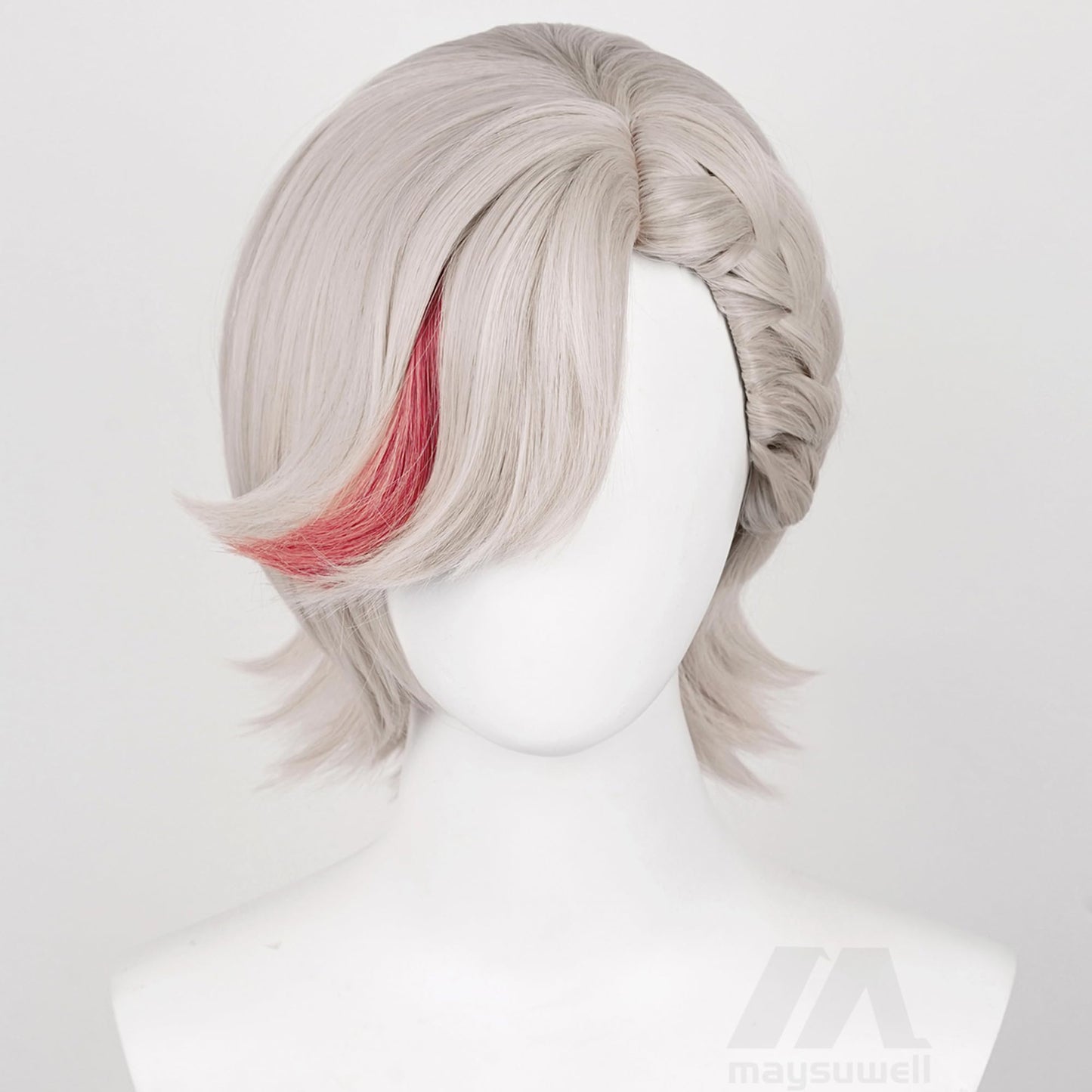 Lyney Genshin Cosplay Wig Man Gray Brown Short Straight Hair for Comic Con, Cosplay show, Halloween with Free Wig Cap