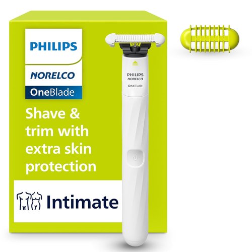 Philips Norelco OneBlade Intimate - Pubic Grooming Trimmer & Shaver with Extra Skin Protection | Model QP1924/70
