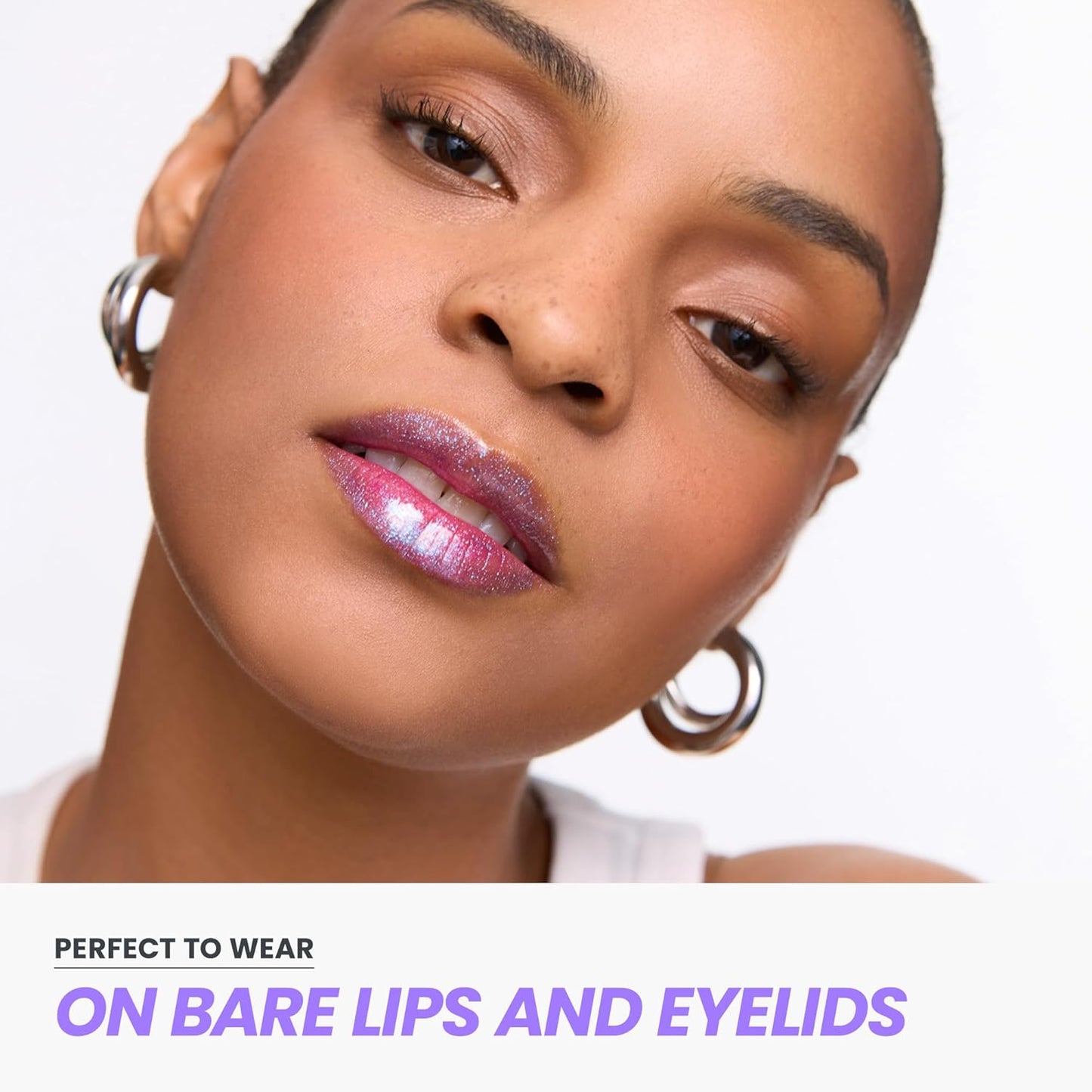 Wonderskin Lip Gloss - Hydrating High Shine Finish Lip Makeup | Blue Glitter