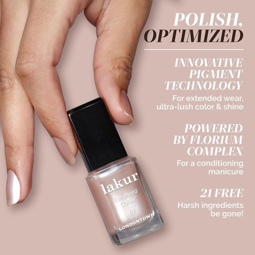 LONDONTOWN Lakur Nail Polish - Long-Lasting, Streak-Free, Chip-Resistant | Nude & Brown Shades, 0.4 Fl Oz