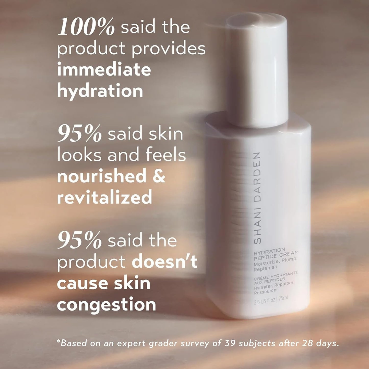 Shani Darden Hydration Peptide Cream - Oil-Free Face Moisturizer with Peptides & Squalane | 2.5 fl oz