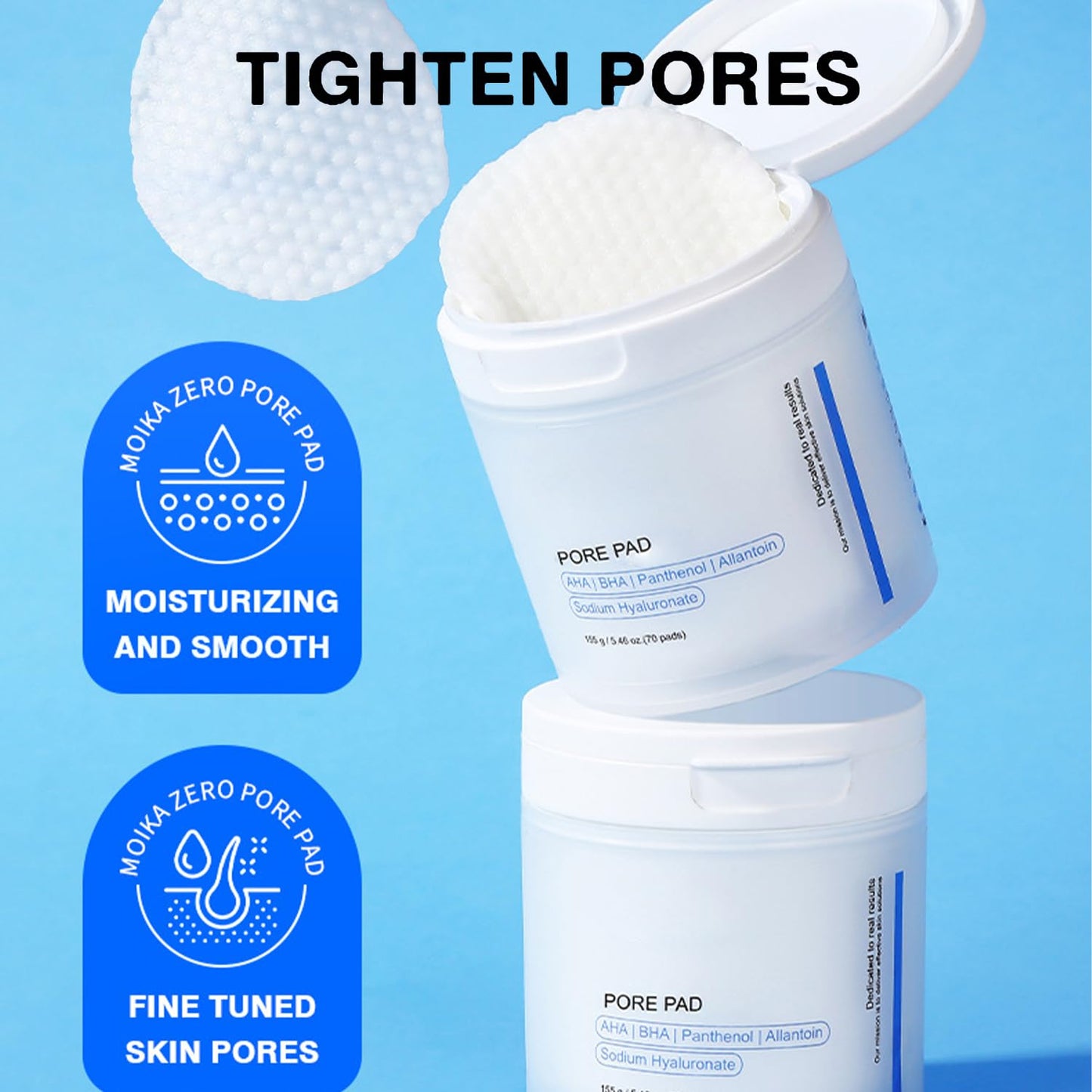 Skiennix Pore Texture Pads - Deep Cleansing & Pore Refining | 70 Count AHA & BHA Peeling Pads for Oily Skin