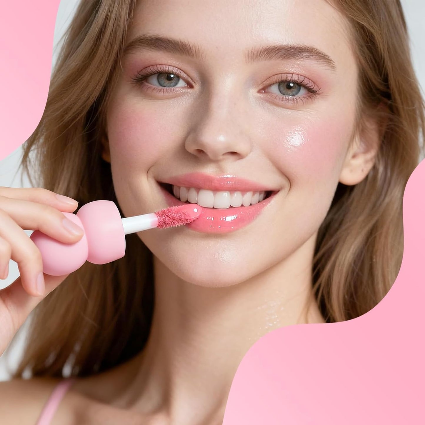 Skiennix Color Nymph Lip Oil & Gloss Set - Hydrating, Non-Sticky Lip Makeup with Jojoba Oil & Hyaluronic Acid | #04 Ballet Pink