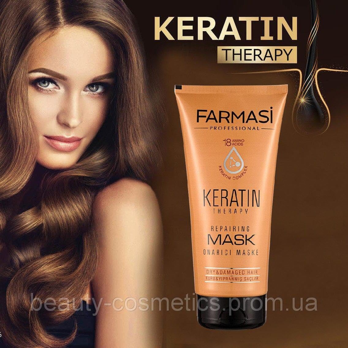 FARMASi Professional Keratin Therapy Hair Mask - Deep Repair & Moisture for Color-Treated Hair | 6.7 fl oz