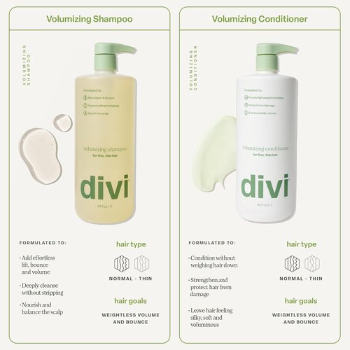 Divi Volumizing Conditioner - Lightweight Formula for Fine Hair | Strengthens & Protects