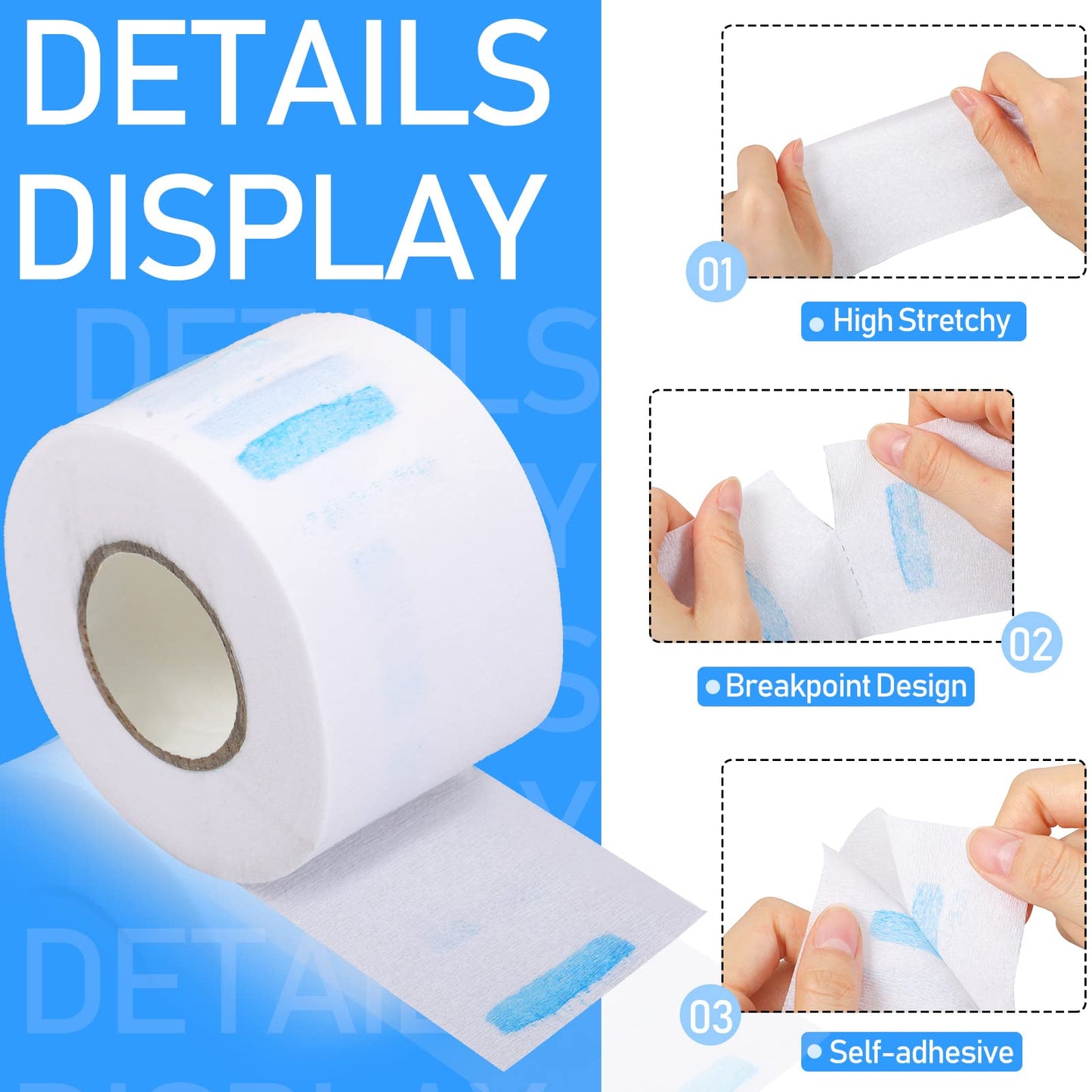 Yilloog 2000 Strips 20 Rolls Disposable Barber Paper Haircutting Neck Strips Hairdressing Stretchy Neck Band Neck Paper Tissue for Barber Hair Cutting Styling Salon Accessories Supplies