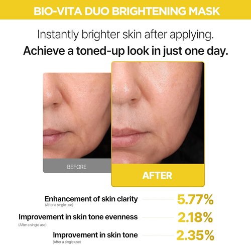 JMsolution Bio Vita Duo Brightening Hydrogel Mask - Overnight Hydrating Treatment | 4 Sheets | Vitamin C & E Antioxidants for Radiant Glow