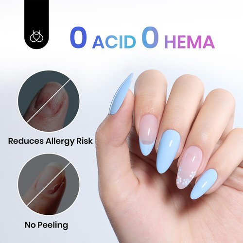 Beetles Nail Dehydrator and Primer Acid Free and Hema-Free Natural Prep Dehydrate and Bond Primer Fast Dry Nail Supplies 15ml 2Pcs Professional Salons Set