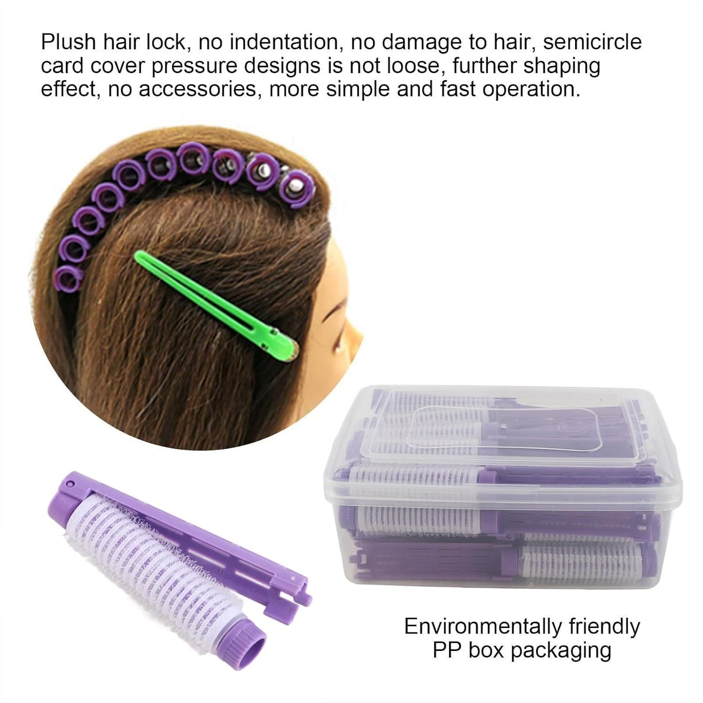 Skiennix Fluffy Korean Perming Rod Rollers - 20pcs Hair Curling Kit for DIY Root Perm | Purple