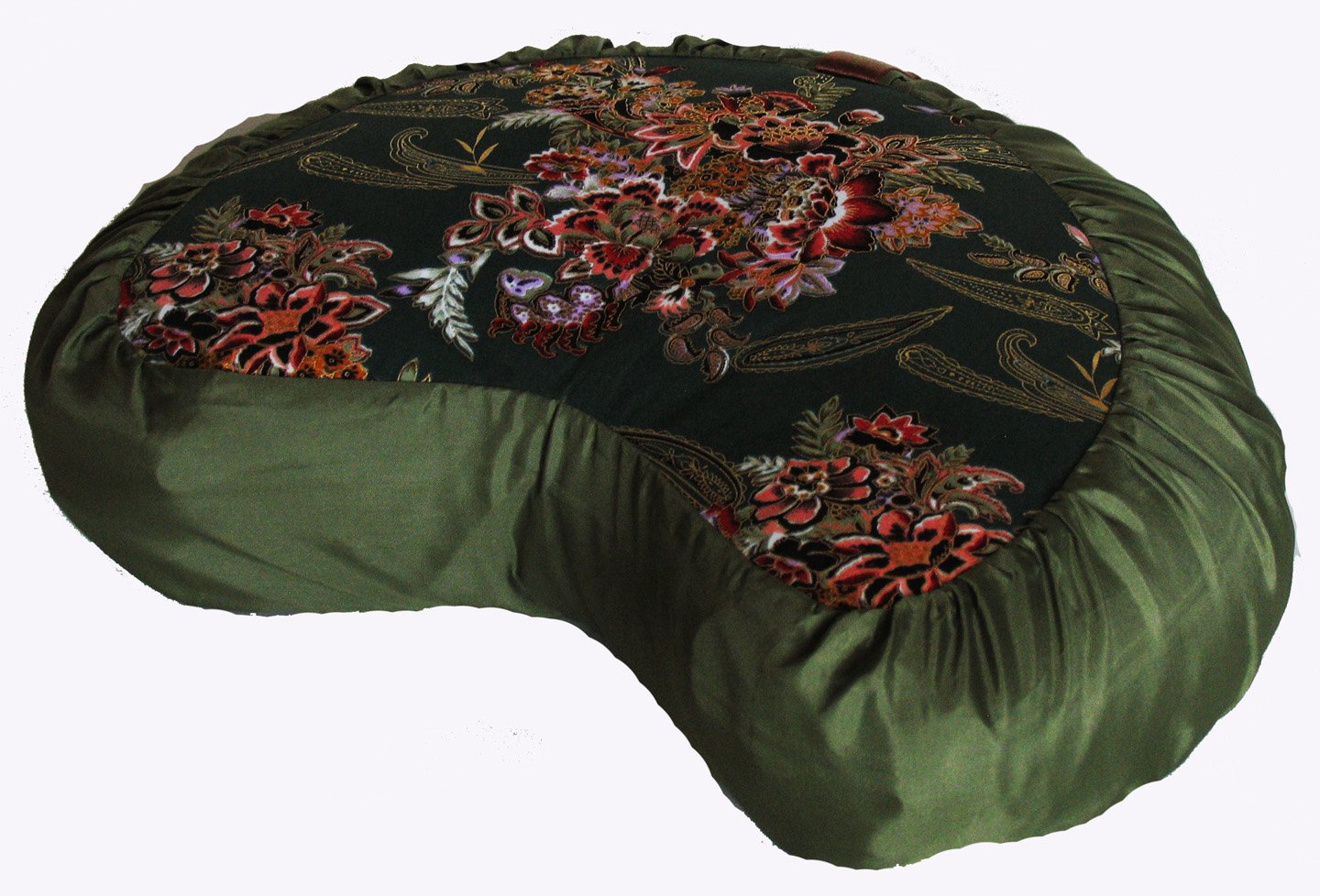 Boon Decor Meditation Cushion Crescent Zafu - Japanese Silk Print Limited #1