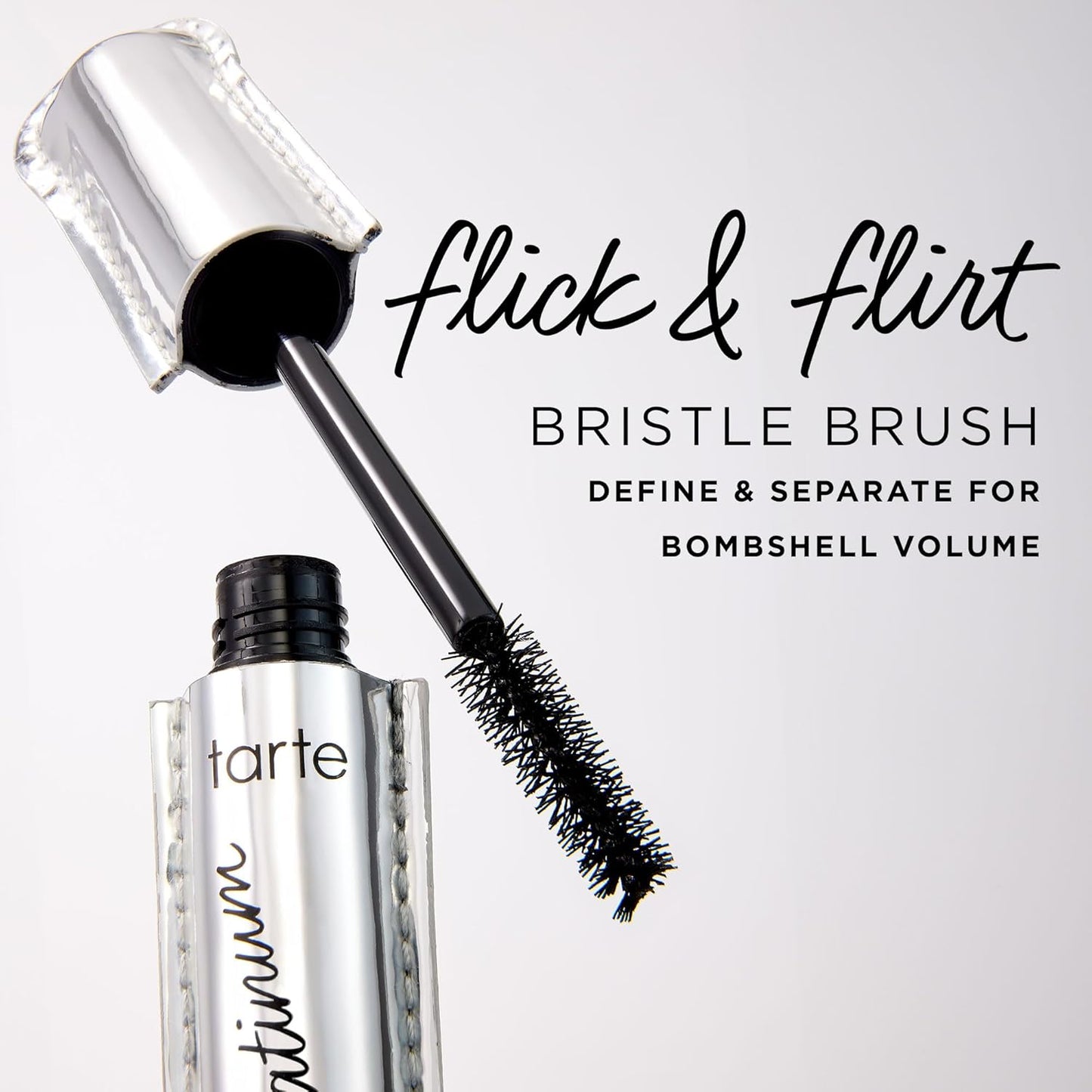 Tarte Lights, Camera, Lashes Platinum Volumizing Mascara - Black Tinted Peptide Lash Serum for Volume & Length, Vegan & Cruelty-Free