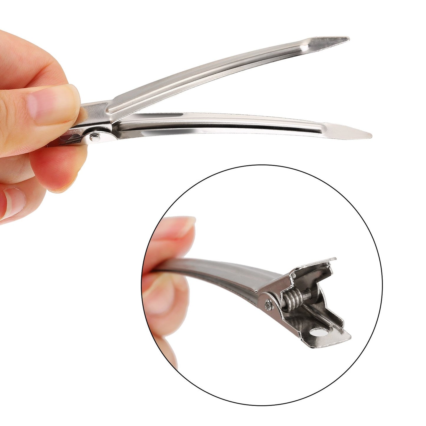 Hicarer 3.5 inches Metal Curl Clips Duck Bill Sectioning Clips Alligator Hair Clips (24 Pieces)