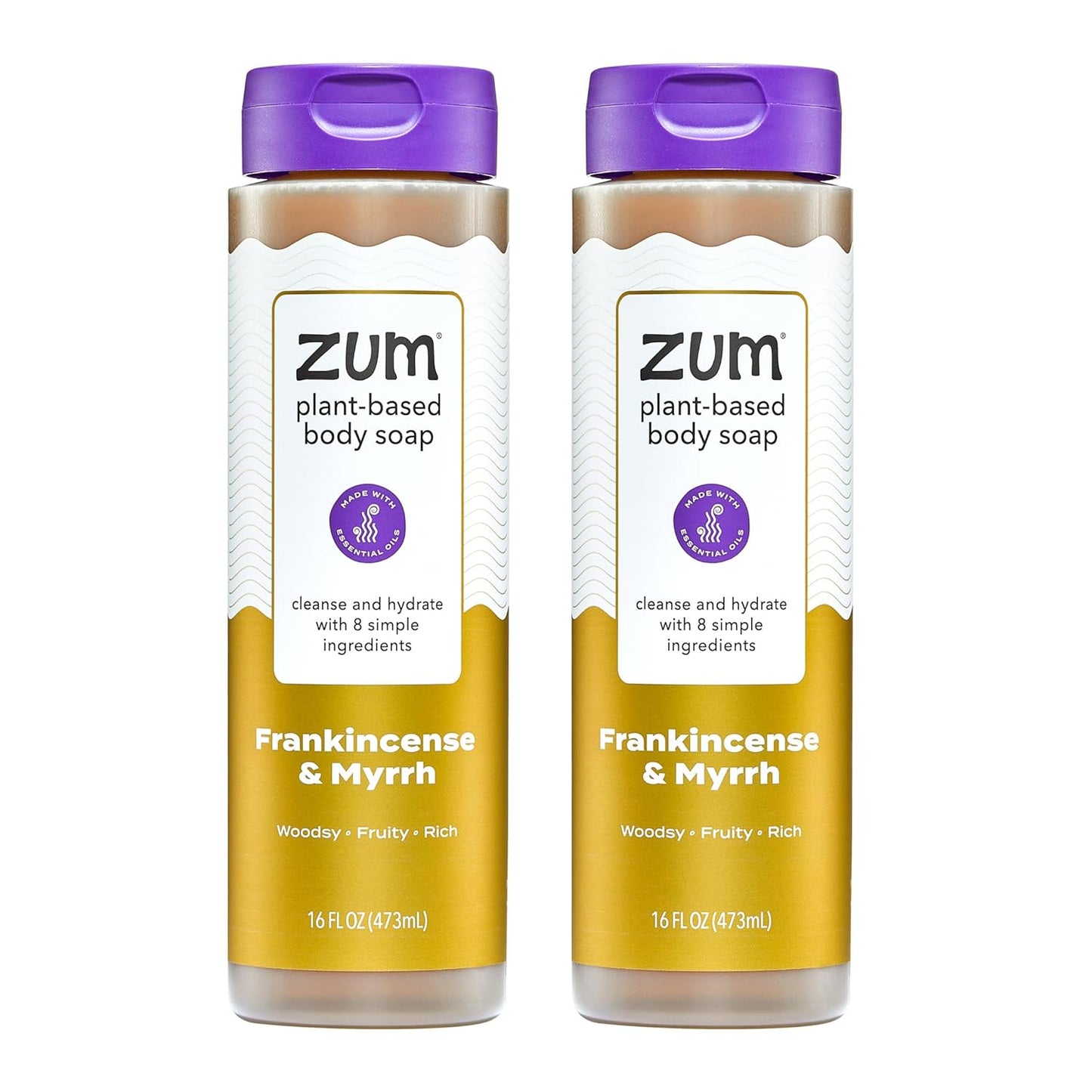 Zum Body Soap - Frankincense & Myrrh Scent - 16 Fl Oz | Set of 2 for Luxurious Skin Care