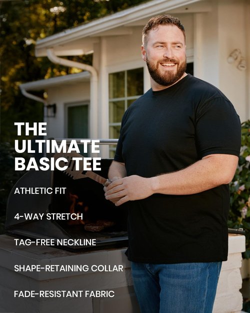INTO THE AM Men's T-Shirts - Soft Cotton Blend Crew Neck Tee | Athletic Fit Casual Wear (S-4XL)