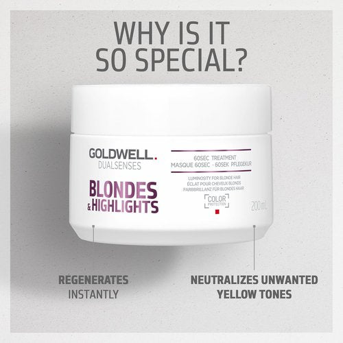 Goldwell Dualsenses Blondes & Highlights Anti-Yellow Treatment - 60 Seconds, 6.8oz (200mL)