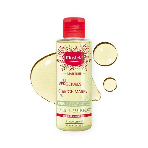 Mustela Maternity Stretch Marks Oil - Natural Avocado, Maracuja & Sunflower Oil - EWG Verified, Vegan - 3.55 fl. oz.