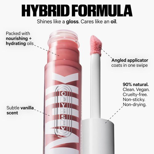 Milk Makeup Odyssey Lip Gloss - Hydrating, Non-Sticky Sheer Tint with Long-Lasting Shine | Vegan Jojoba Oil Formula