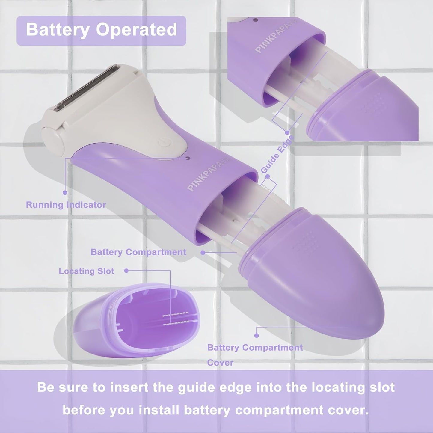 Skiennix Electric Razor for Women - Waterproof Cordless Bikini Trimmer | Hypoallergenic Foil Shaver for Legs, Underarms, Wet/Dry Use, Orchid