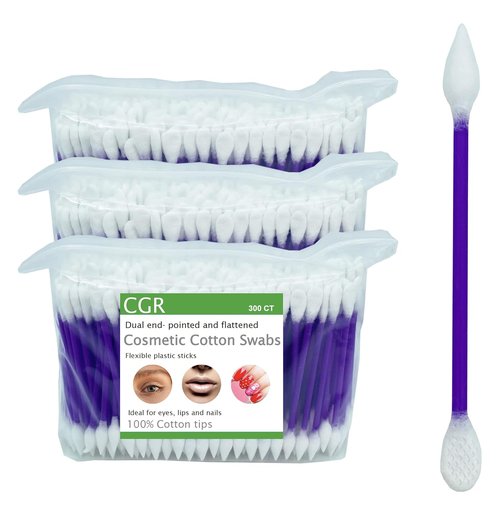 CGR Precision Cotton Swabs - 900 Pcs Makeup Applicators with Pointed & Flattened Tips | Ideal for Cosmetics