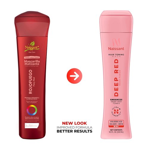 Naissant Deep Red Hair Toning Mask - Vibrant Red Tone with Hyaluronic Acid, Collagen & Biotin | 10.1 Fl. Oz