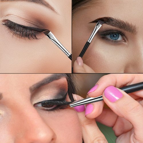 JASSINS Fine Angled Eyeliner Brush Set - Ultra Thin Precision Makeup Tools (3 Pcs)