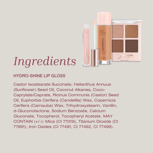 Mineral Fusion Hydro-Shine Lip Gloss, Paris, 0.15 Ounces