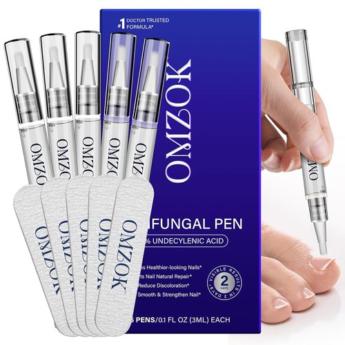Regine Switzerland Toenail Fungus Pen - Extra Strength Treatment for Discolored Nails - 25% Undecylenic Acid with Tea Tree & Jojoba (0.1 Fl Oz, Pack of 5)