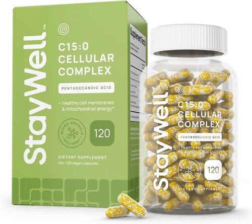 C15:0 Pentadecanoic Acid Supplement | Longevity, Cellular & Membrane Support, Micro-Granule Enhanced Absorption, Phosphatidylcholine, L-Carnitine, Ubiquinol CoQ10 & Tocotrienols – 120ct