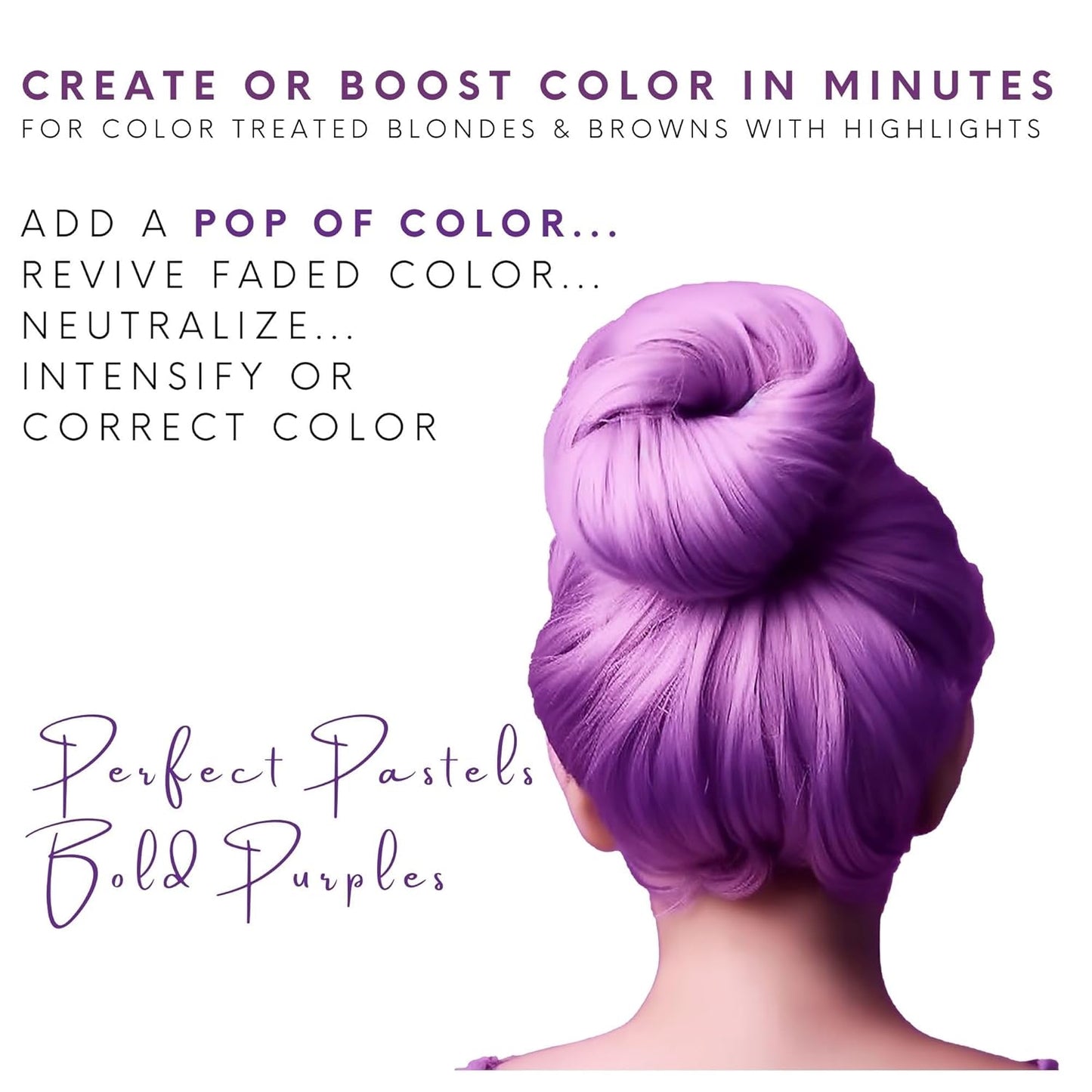 Watercolors Intense Color Depositing Shampoo - Semi-Permanent Purple Hair Color, 8.5 oz