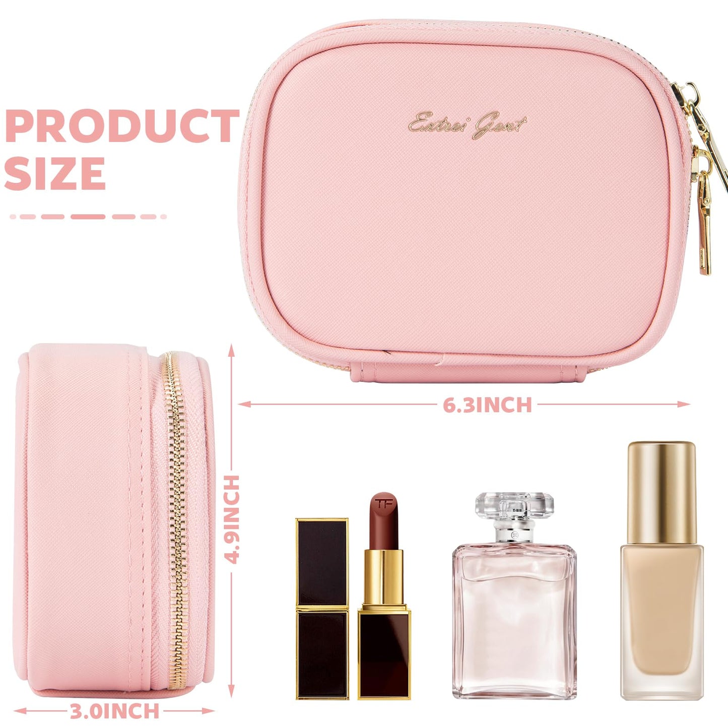 Extrei Gent Small Makeup Bag Travel Train Case with Mirror and Light Mini Travel Makeup Train Case Cosmetic Organizer 3 Adjustable Brightness Toiletry Bag Portable Artist Storage