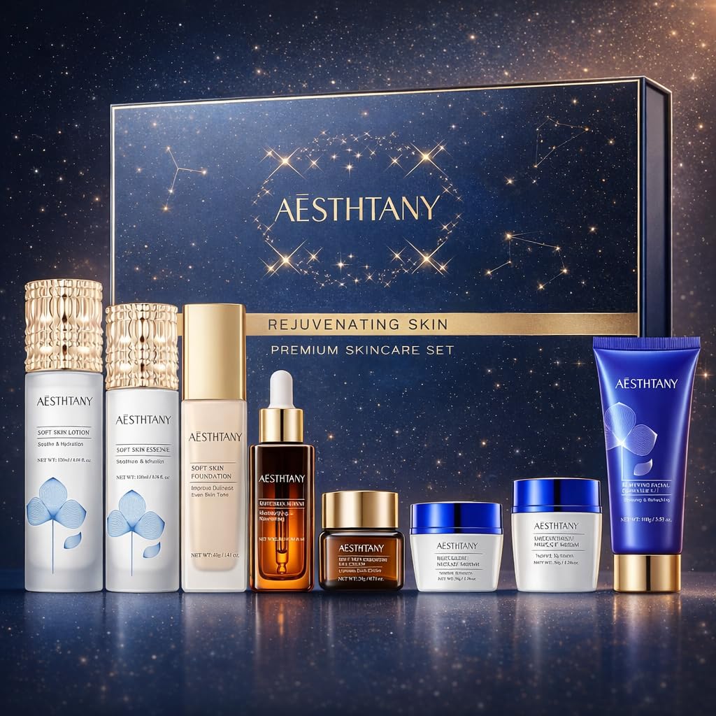 Skiennix Anti-Aging Skin Care Kit - 8-In-1 Rejuvenating Daily Routine for Women