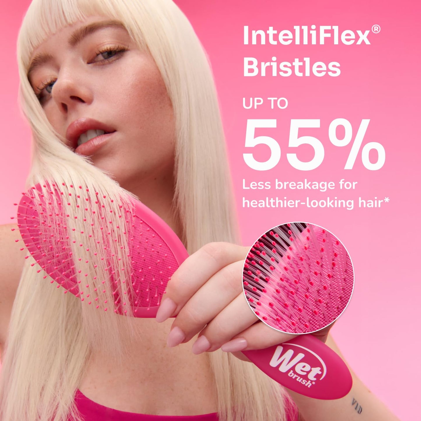 Wet Brush Original Detangler Hair Brush - Cream Iridescence Icon | Ultra-Soft IntelliFlex Bristles for All Hair Types
