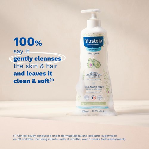 Mustela Baby Bath Time Gift Set | Natural Avocado Skin Care Essentials - Hydra Bebe Lotion & Cleansing Gel 2-Piece Set