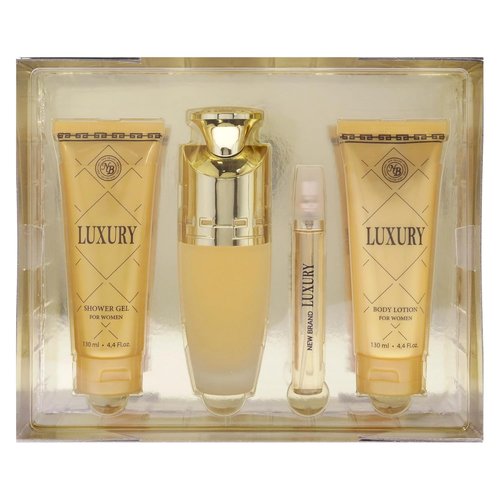 New Brand Luxury - Women's 4 Pc Gift Set with 3.3oz EDP Spray, Shower Gel & Body Lotion